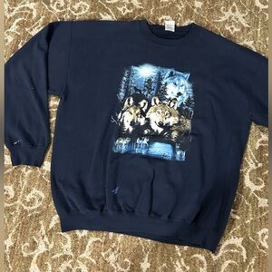 Vintage Nature Wolves Crewneck sweatshirt Size XL